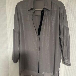 Zara Shimmering Gray Blouse